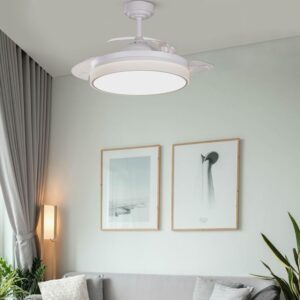 Plafonnier LED Ventilateur avec telecommande – Image 6
