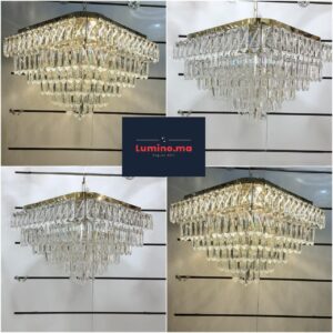Lustre Cristal LED Carré Suspension